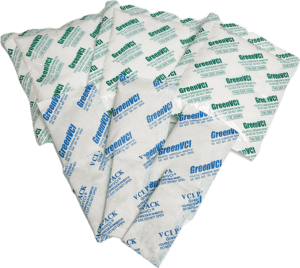 A group of 9 GreenVCI desiccants, a corrosion inhibitor and moisture absorber, for protecting metal components from rust and corrosion.