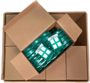 An open box of small VCI Diffusers by GreenVCI used for protecting electronics and industrial components from corrosion.