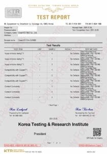 Test report by KTR of VCI Film on US Mil-Spec MIL-PRF-22019E standard.