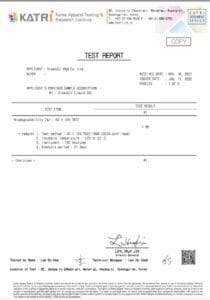 Test report by Katri of VCI Liquid on KS ISO 7827 Biodegradability.