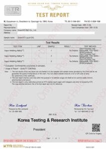 Test report by KTR of VCI Liquid on US Mil-Spec MIL-STD-3010C standard.
