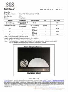Test report by SGS on VCI Masterbatch COA.